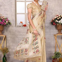 priyashi Kalamkari Ethnic Motifs Printed Saree image 5