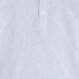 Little Clothings Boys Embroidered Regular Thread Work Linen Kurta with Churidar image 5