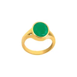 RAVIOUR LIFESTYLE Unisex Gold-Plated Brass Emerald Gemstone Finger Ring-image-81