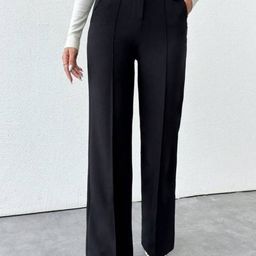 Next One Women Smart Straight Fit High-Rise Easy Wash Pleated Trousers-picture-30