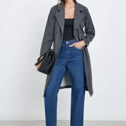 Styli Women Notched Lapel Full Sleeves Double Breasted Trench Coat-picture-23