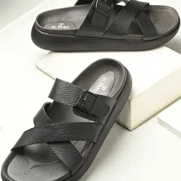 El Paso Men Black Synthetic Slip-On Comfort Sandals-picture-25