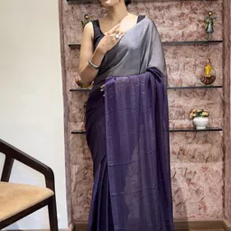 V3 FASHION STUDIO Ombre Pure Chiffon Saree image 5