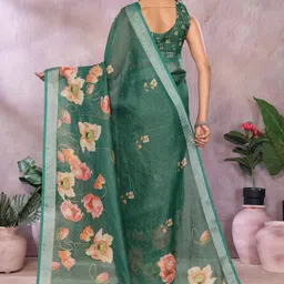 Moda Rapido Floral Handloom Chanderi Saree image 4