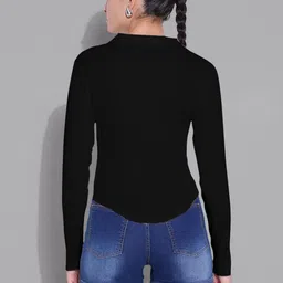 Maheshvi Women Solid Shirt Collar Long Sleeves Top image 3