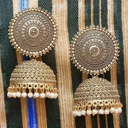 OPUS GEMS Artificial Beaded Dome Shaped Jhumkas-picture-10
