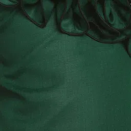 Pink Chick One Shoulder Ruffle Cotton A-Line Dress With Matching Clip image 3