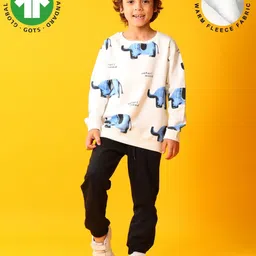Anthrilo Boys Elephant Safari Printed Long Sleeves Sweatshirt With Joggers-picture-53