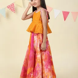 Fabindia Girls Dyed Ready to Wear Cotton Lehenga & Choli-picture-52