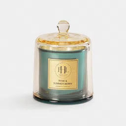 Pure Home and Living Rose & Summer Berry Scented Wax Filled Bell Jar Candle image 3