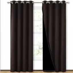 BFAM Brown Set of 2 Black Out Window Curtain-picture-15