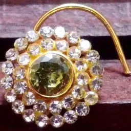 SHREEVARAM Rhodium-Plated Cubic Zirconia Ring Nosepin-picture-12