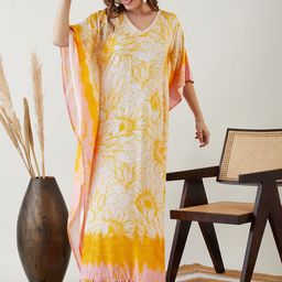 The Kaftan Company Printed Kaftan Swim Cover Up Dress-picture-33