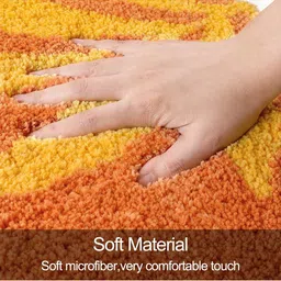 Homio White & Yellow Textured Microfibre Anti-Skid Doormts image 3