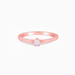 GIVA Rose Gold-Plated Zircon Stone Studded Square Cluster Finger Ring image 5