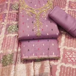 MANVAA Embellished Unstitched Dress Material image 2