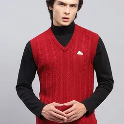Monte Carlo Men Cable Knit Woollen Sweater Vest-image-56