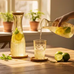 RUHANI HOMES Gold-Toned & Brown Set of 2 Glass Checked Water Bottle-picture-15