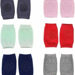 pagalyetrade Set of 6 Baby KneePads for Crawling Multicolor Baby Knee Pads image 1