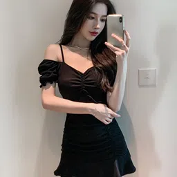 StyleCast Women Shoulder Straps Sheath Mini Dress-picture-37