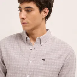 THE BEAR HOUSE Men Checked Button-Down Collar Casual Shirt image 5