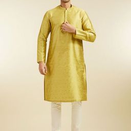 Diwas by Manyavar Geometric Woven Design Straight Kurta-picture-19