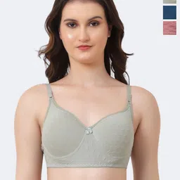 ESOROUCHA Women Pack of 3 Full Coverage Lightly Padded Seamless Bra-picture-10