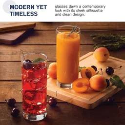 babalifinch (Pack of 3) Transparent Long Glass, Highball Glasses with Heavy Base, Glass Set Water/Juice Glass image 5