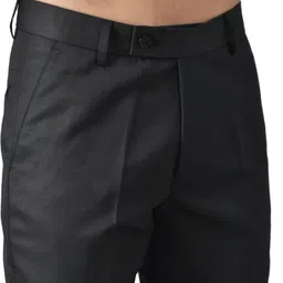 ardlor Men Regular Fit Black Cotton Blend Trousers image 5