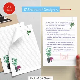 zaslan Stationery Writing Paper Ruled A4 100 gsm Project Paper image 2