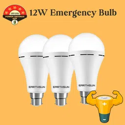 earthsun 12W Emergency LED Bulb Portable Rechargeable Light for Multiple Uses| Pack Of 3 2 hrs Bulb Emergency Light-picture-28