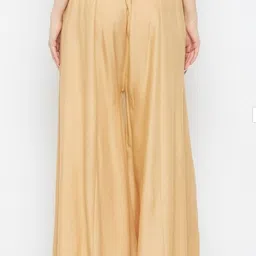 classi kaari Women Flared Beige Polycotton Trousers image 3