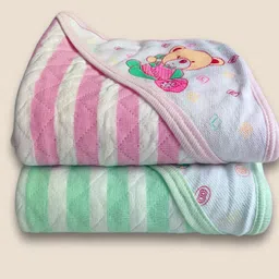 little dreams grow with style Striped Single Hooded Baby Blanket for Mild Winter-picture-14