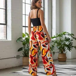 vagisha Women Regular Fit Multicolor Polyester Trousers image 2