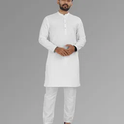 vebnor Men Solid Jacquard Straight Kurta image 4