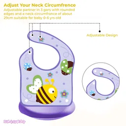 bembika Baby Feeding Bib Silicone Tableware Waterproof, Washable Lightweight For Baby image 2