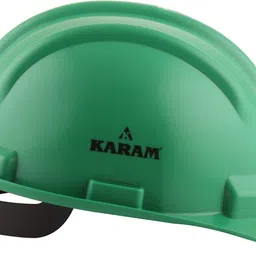 karam 521 Mint Green Safety Helmet with Adjustable Chin Strap & Rachet Type Adjustment Construction Helmet image 2