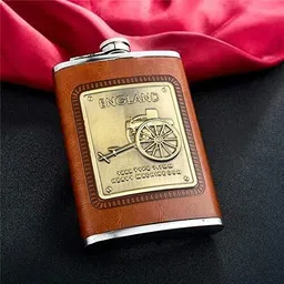 dityaent Premium Leather Hip Flask Stainless steel Hip Flask image 3