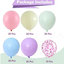 aniloons Solid Pastel Multicolor Balloon For Birthday Party Decoration. Balloon image 2