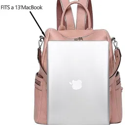 womenbuzz Medium 25 L Laptop Backpack Backpack Purse for Women Convertible 25L Travel Vintage PU Leather Shoulder Bag image 5