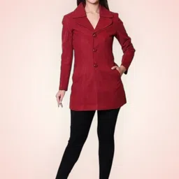 troo blue Women Solid Double Breasted Casual Blazer-picture-17