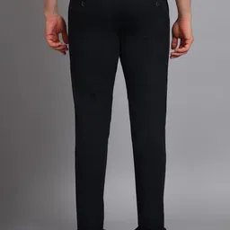 parx Men Tapered Dark Blue Cotton Blend Trousers image 4