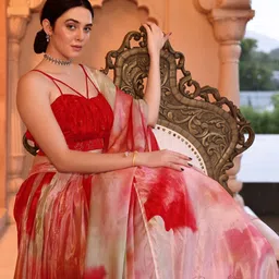 purvaja Printed Semi Stitched Lehenga Choli image 4