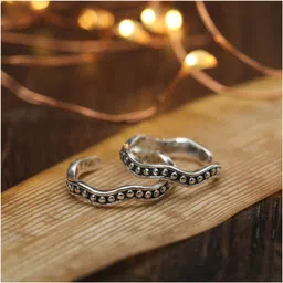 jsaj Toe ring Chutki bichiya 925 Sterling Silver Zali work handmade band toe ring for womens comfortable Sterling Silver Sterling Silver Plated Toe Ring image 3