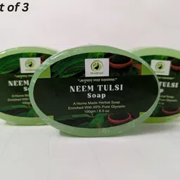 traytext NEEM TULSI A HOMEMADE HERBAL SOAP ENRICHED_WITH 99% PURE GLYCERIN (300GM)-picture-16