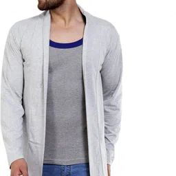 trendolo Men Kimono Style Full Sleeve Grey Shrug-picture-19