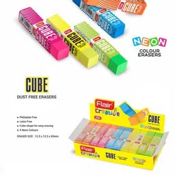 motoart Flair Cube DustFree Eraser Pack Of 40 Non-Toxic Eraser-picture-27