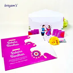 kreyam's Designer Rakhi Set Of 2 For Bhai Gold Finish, Gold, Assorted Rakhi Set image 4