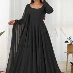 ugaan Solid Georgette Stitched Anarkali Gown image 1