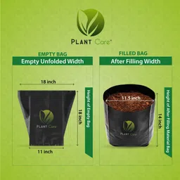 plant care Grow Bags black 18 X 18 Inch -10 Bags for Vegetables, Fruits, Flowers Grow Bag image 2